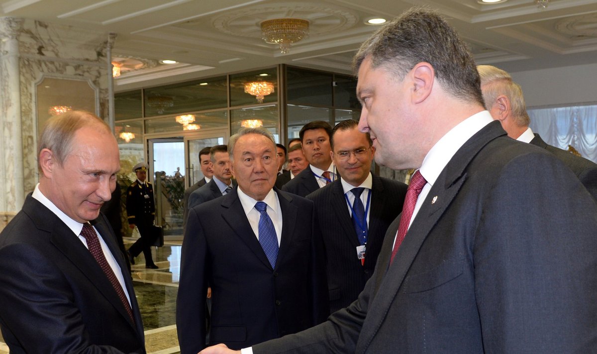 Putin ja Porošenko Minskis