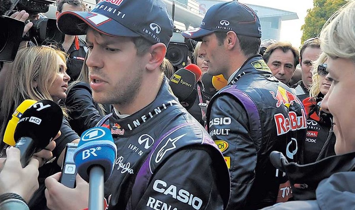 Sebastian Vettel (esiplaanil) ja Mark Webber on Hiina GP eel jaganud kümneid intervjuusid. Üks esimesi küsimusi, mida neile esitatakse, on omavahelise läbisaamise kohta. 