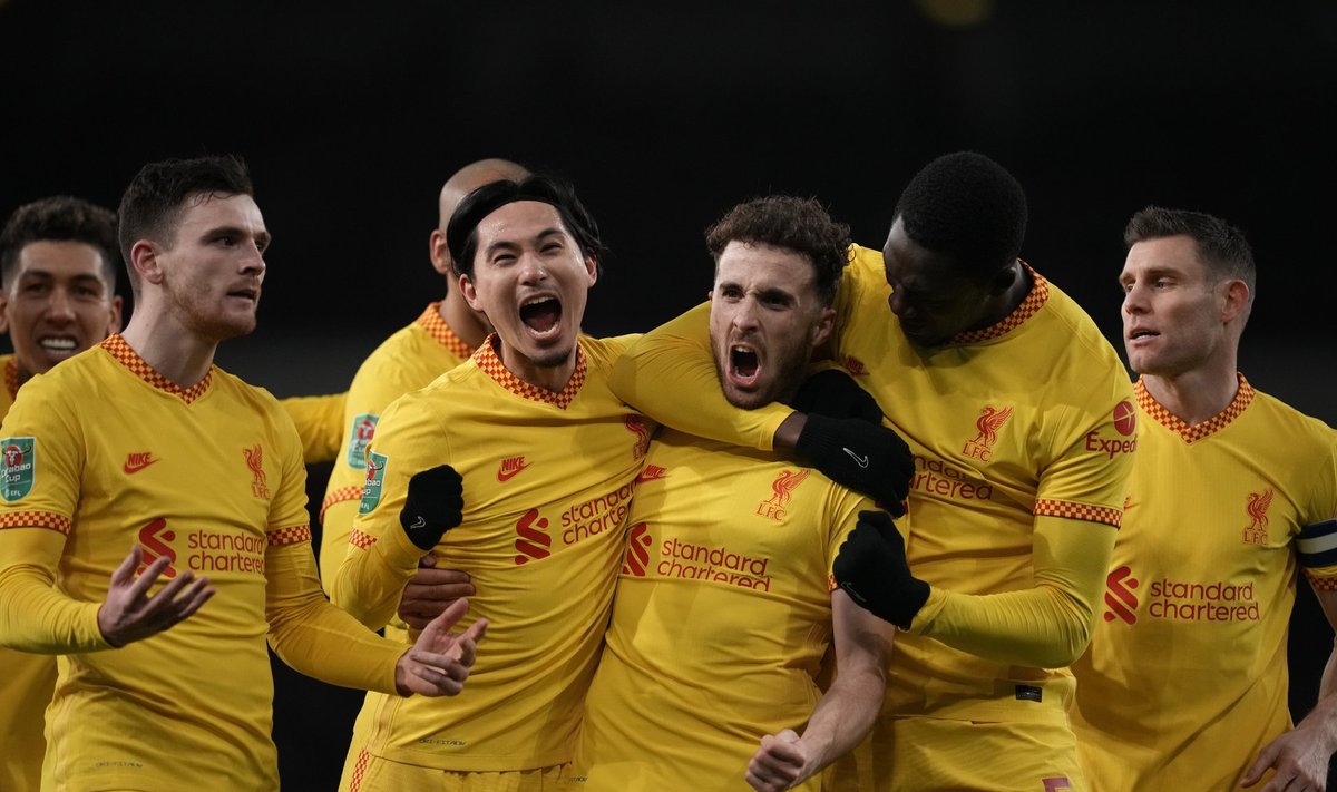 Diogo Jota (keskel) väravad viisid Liverpooli finaali.