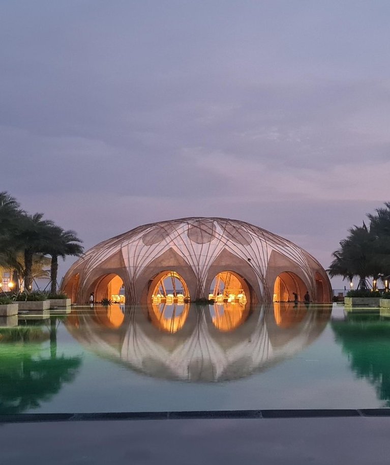 Bamboo Dome G20 Bali tippkohtumiseks, autor Biroe Architecture