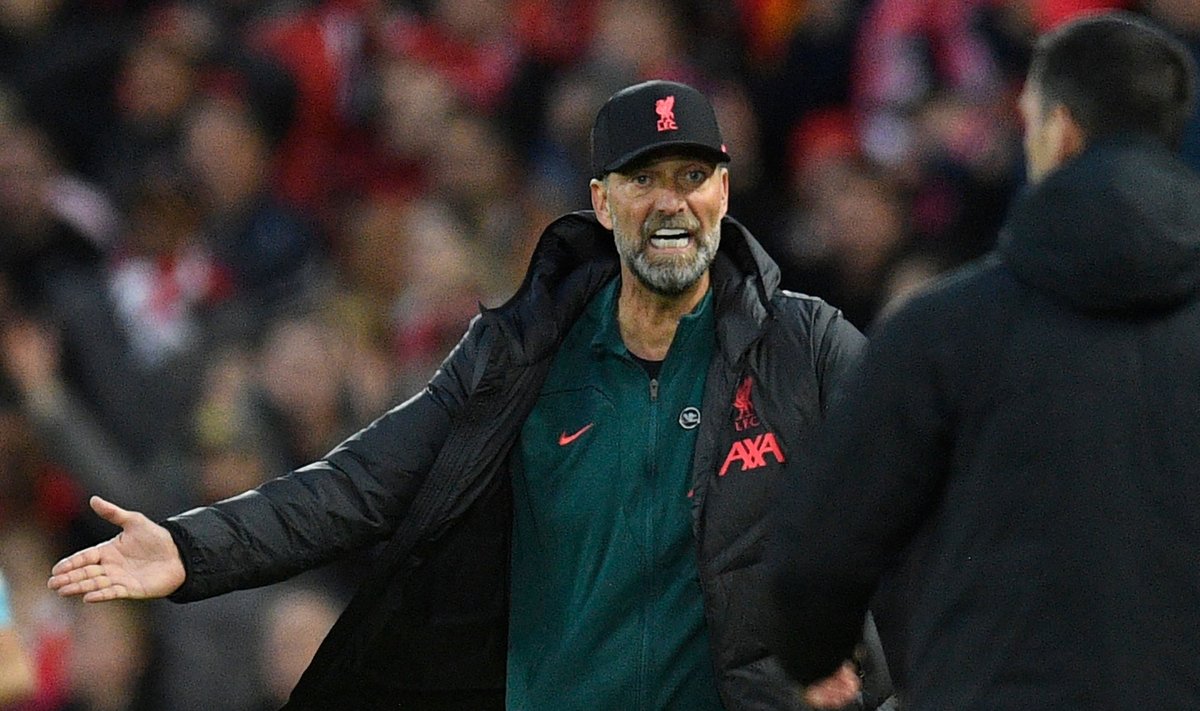 Peatreener Jürgen Klopp teenis punase kaardi, aga Liverpool sai ülimagusa võidu.