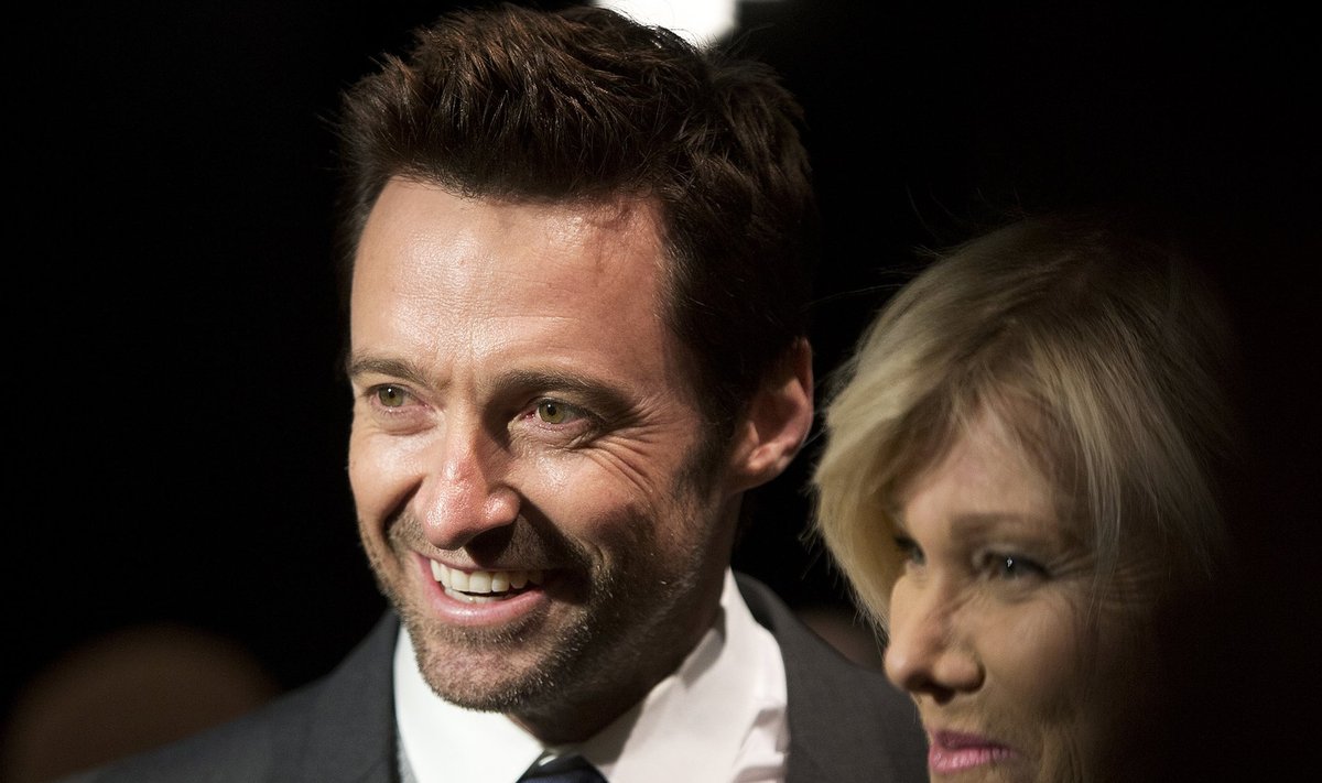Actor Hugh Jackman and wife Deborra-Lee Furness arrive for the Donna Karan New York show during New York Fashion Week