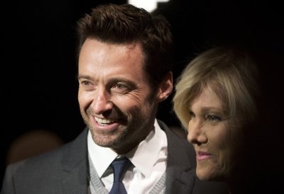 Actor Hugh Jackman and wife Deborra-Lee Furness arrive for the Donna Karan New York show during New York Fashion Week
