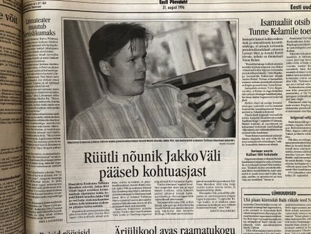 Jakko Väli hoidis Arnold Rüütli nõunikuna partei sekretäri neli tundi ühe firma kontoris kinni, sekretär pääses lõpuks põgenema alles politsei kutsumise järel.