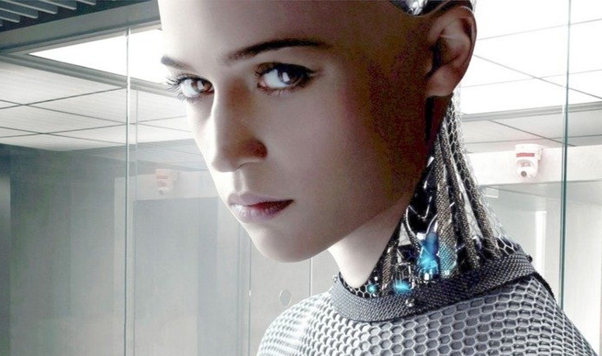 Illustratiivse tähendusega kaader inimelule ohtlikust tehisintellektist filmis "Ex Machina" (foto: filmi tootjad Universal, Film4, DNA)