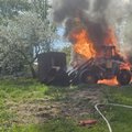 ФОТО | Огонь уничтожил погрузчик. Жителей Эстонии предупреждают о риске пожаров!