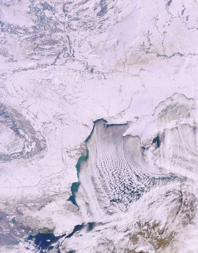 Satelliidipilt Euroopa külmalainest aastal 2010