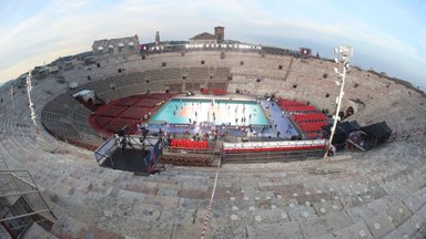 FOTOD | Naiste võrkpalli EM-i avamäng peetakse iidses Itaalia amfiteatris