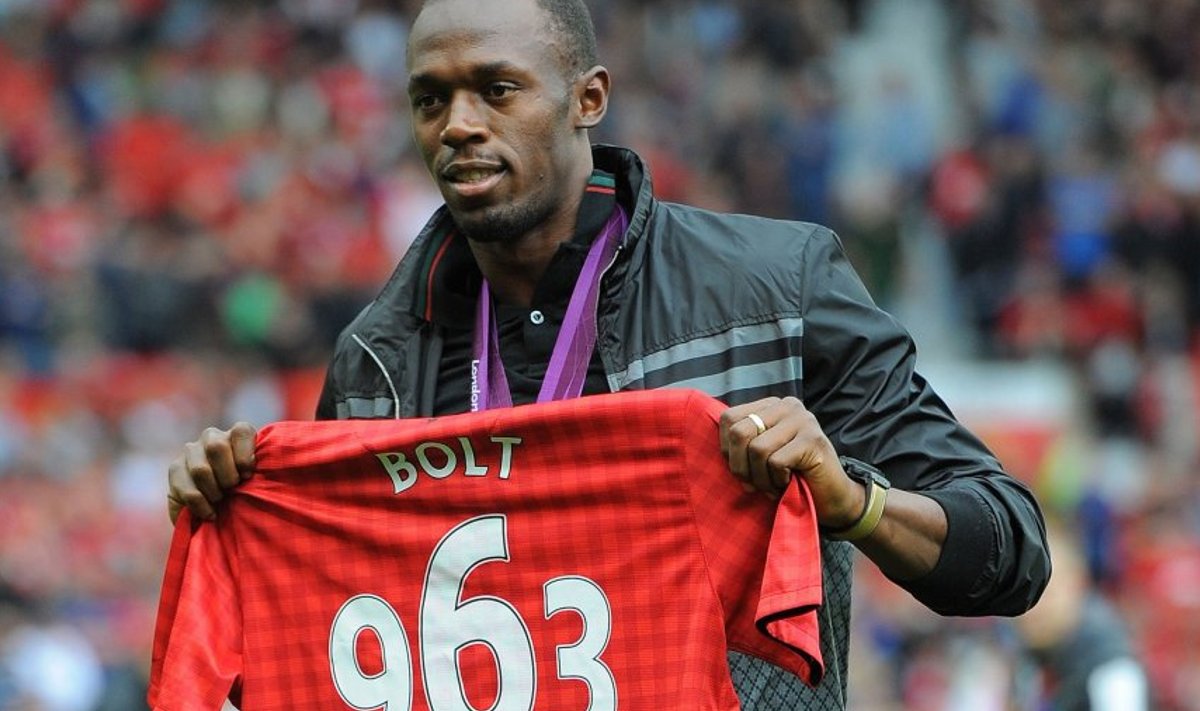 Usain Bolt Manchester Unitedi särgiga