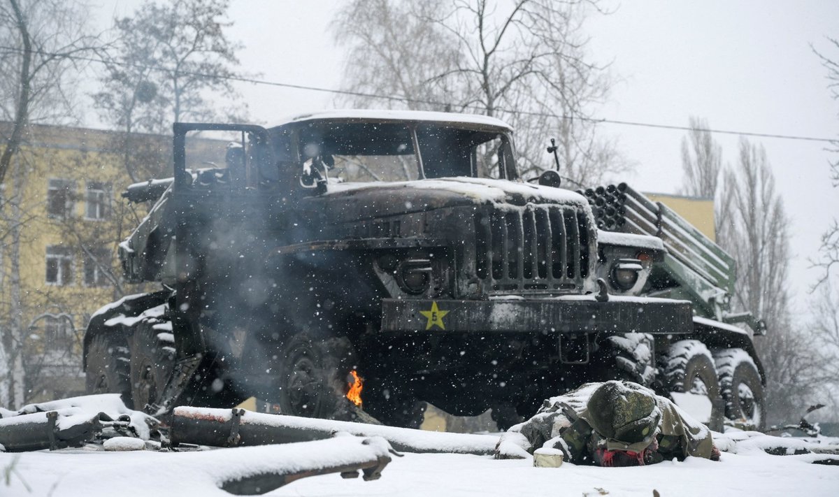 Purustatud Vene raketiheitjad Harkivi äärelinnas, 25. veebruar