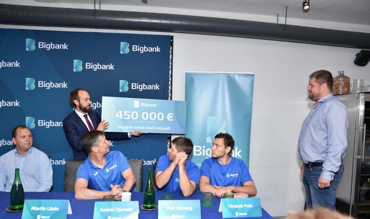 Bigbank annab Eesti võrkpalliklubidele 450 000 eurot