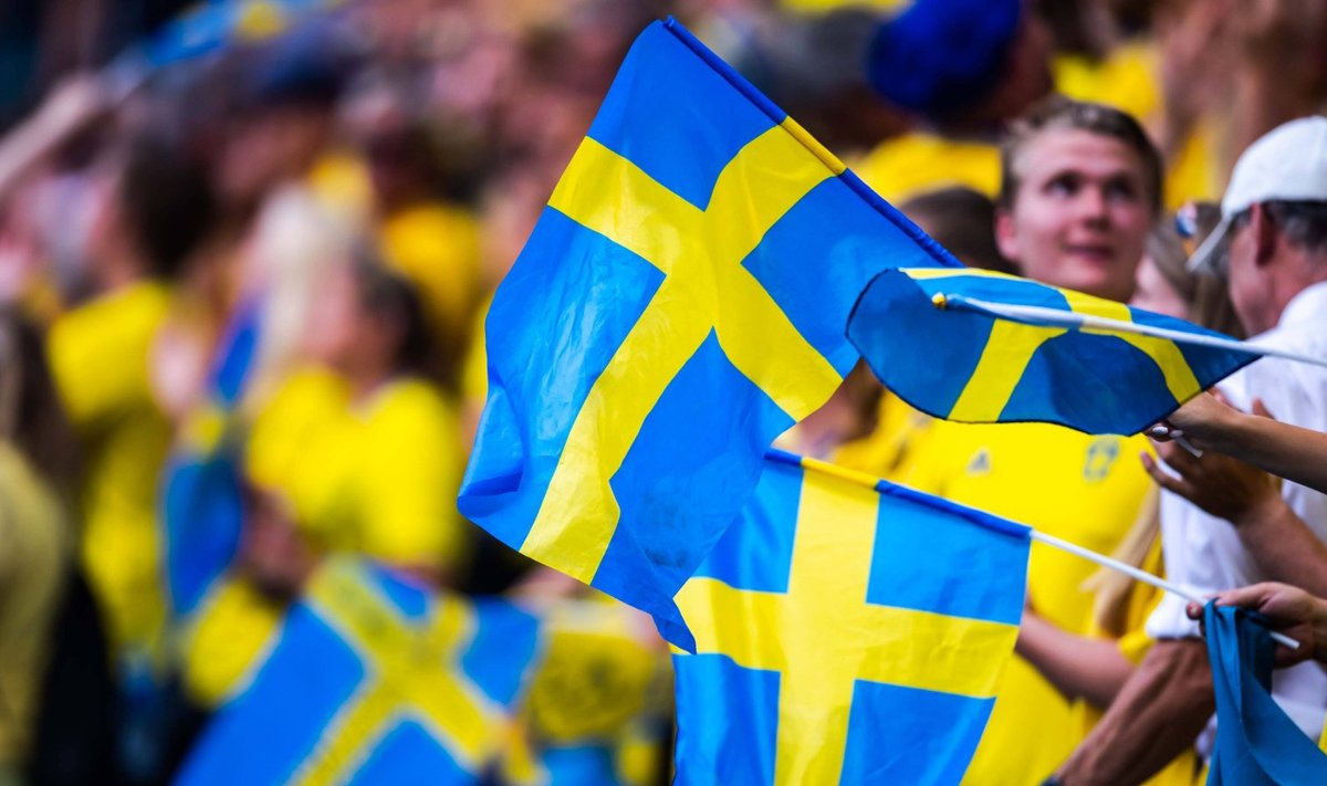 190703 Flags of Sweden ahead of the FIFA Women s World Cup semi final match between Netherlands and
