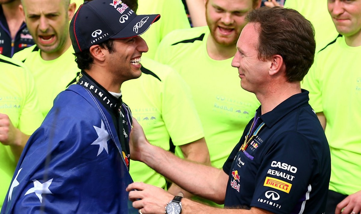 Daniel Ricciardo ja Christian Horner