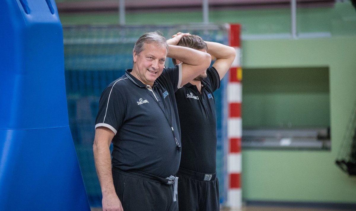 Eesti korvpallikoondise esimene treening. Tiit Sokk