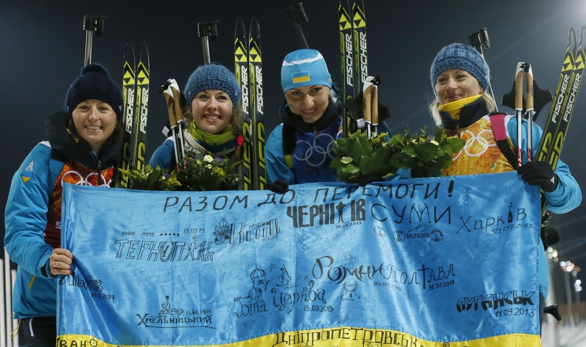 Ukraina laskesuusanaiskond Sotši olümpial.