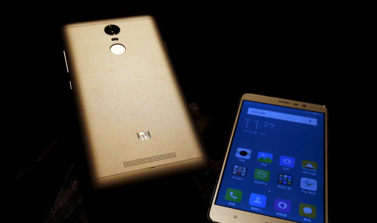 Redmi Note 3 smartphones by Xiaomi are seen during a launching ceremony in Hong Kong