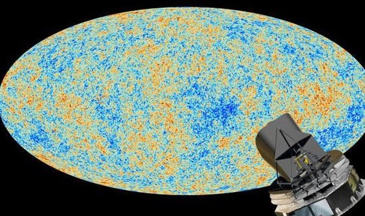 Euroopa kosmoseagentuuri uurimisjaam Planck seiras universumi vanimat valgust üle kolme aasta. Andmete põhjal on valmimas kõige täpsem kosmilise jääkkiirguse kaart. Foto: ESA/Planck/D. Ducros
