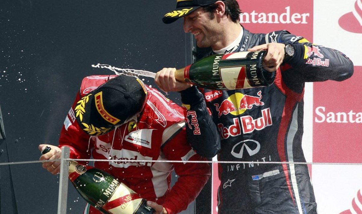 Fernando Alonso, Mark Webber poodiumil, vormel