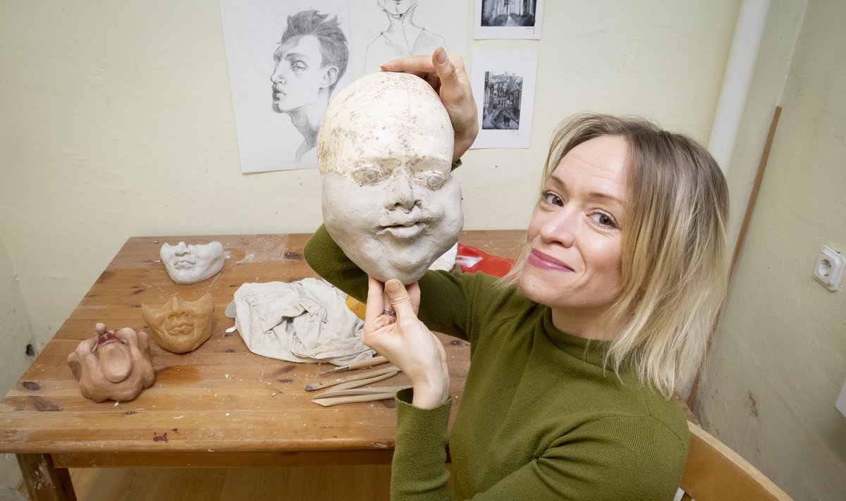 Sandra Lange ütleb, et maski tegemiseks on vaja kolmemõõtmelist skulptuuri ja seal peab juba õige tunne sees olema.