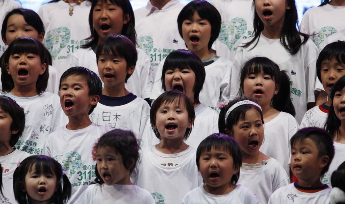 Jaapani lastekoor aprillis toimunud heategevuskontserdil
