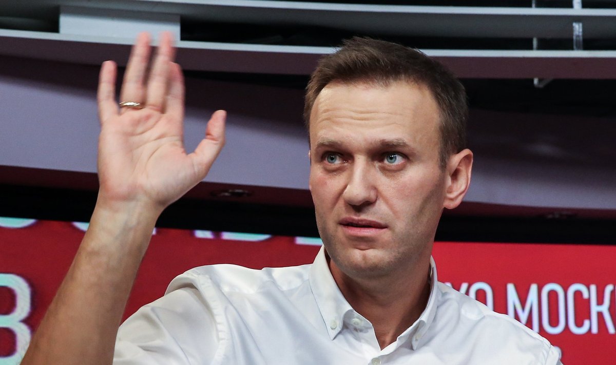 Russian opposition activist Alexei Navalny speaks on Ekho Moskvy Radio