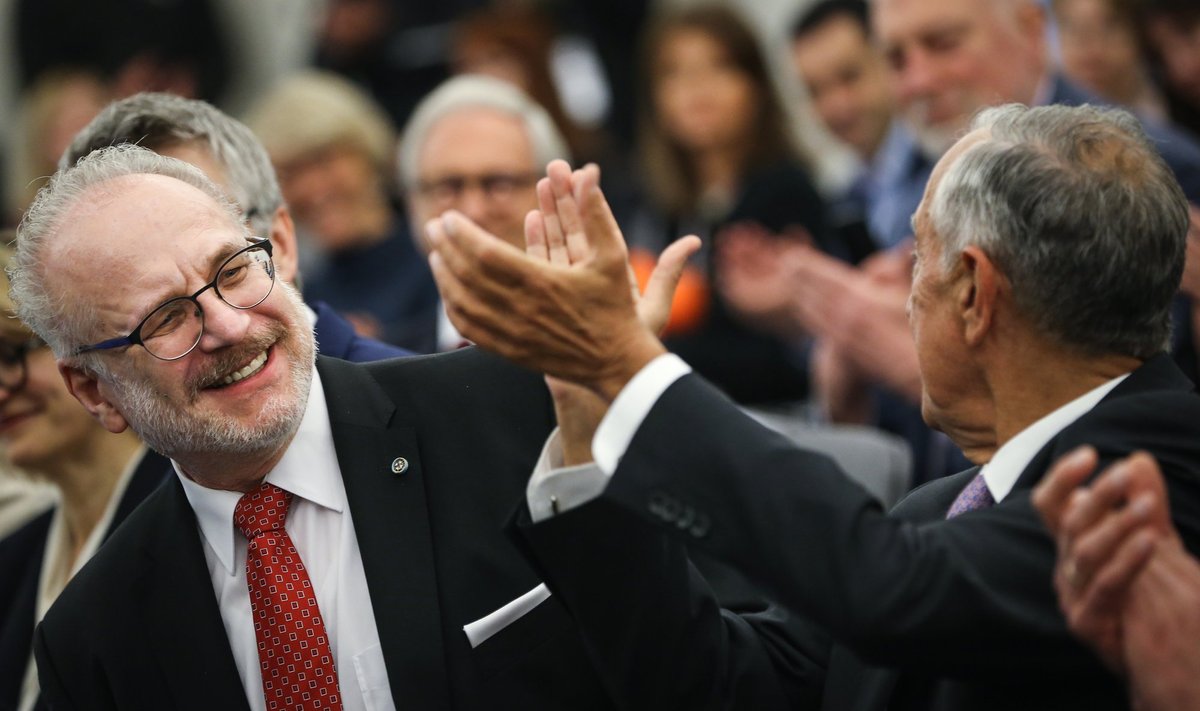 Läti president Egils Levits 13. aprillil Portugalis. Ehkki rahvusvaheliselt on Levits teinud head tööd, toetab teda kõigest viiendik lätlasi.