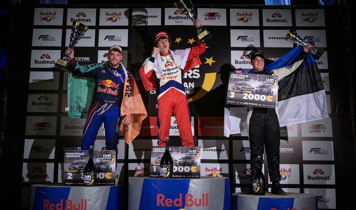Poodium. Kevin Pesur saavutas Drift Mastersi etapil kolmanda koha.