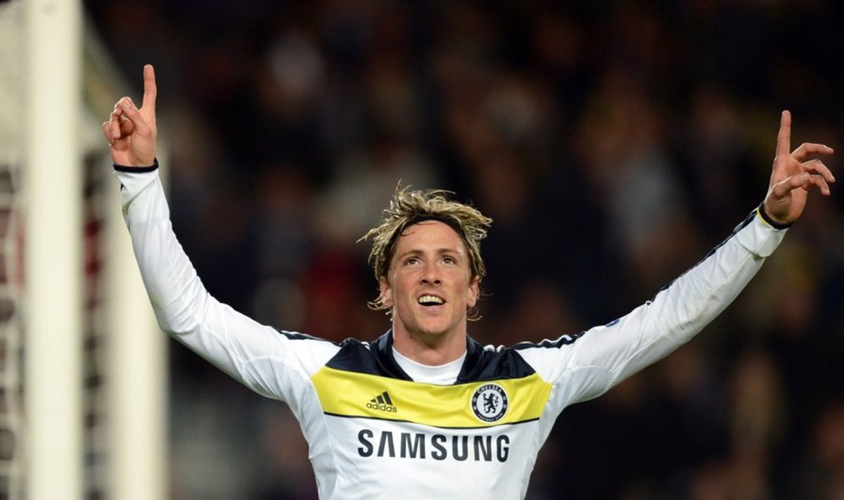 Fernando Torres tähistamas Chelsea väravat Meistrite liiga poolfinaalis