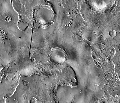 Mojave kraater (keskel). NASA / JPL-Caltech / Arizona State University