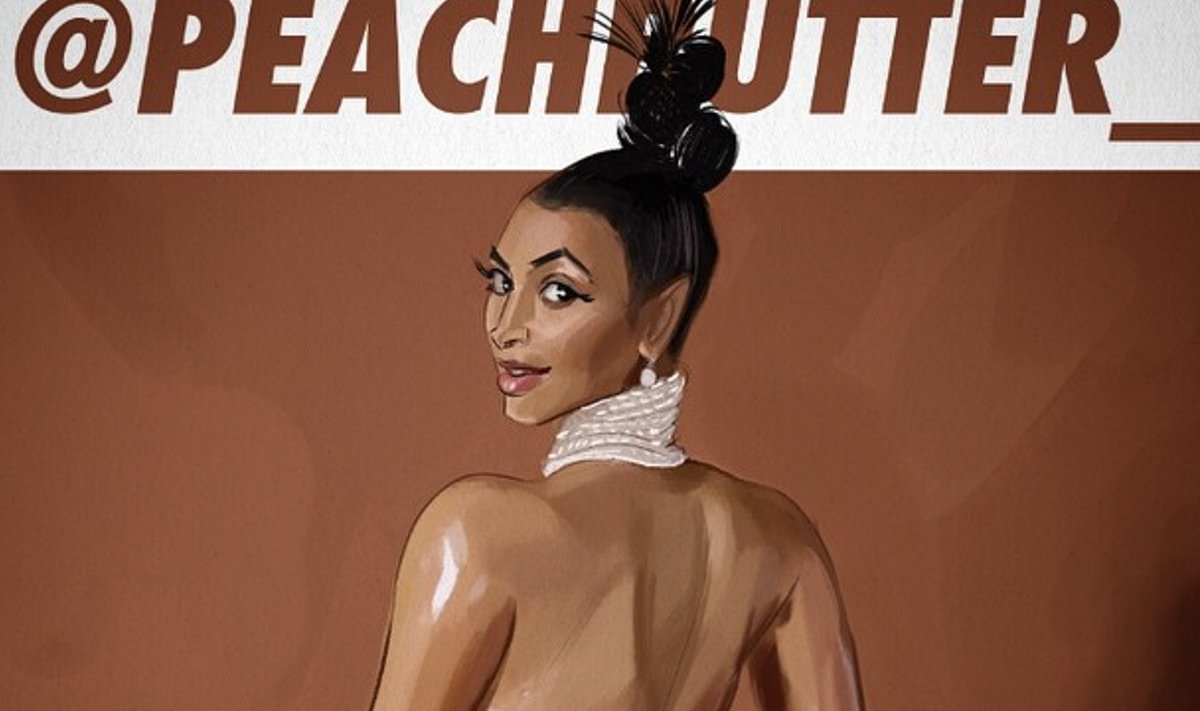Instagramikunstnik peachbutter_ versioon Kim Kardashiani kuulsast pildist