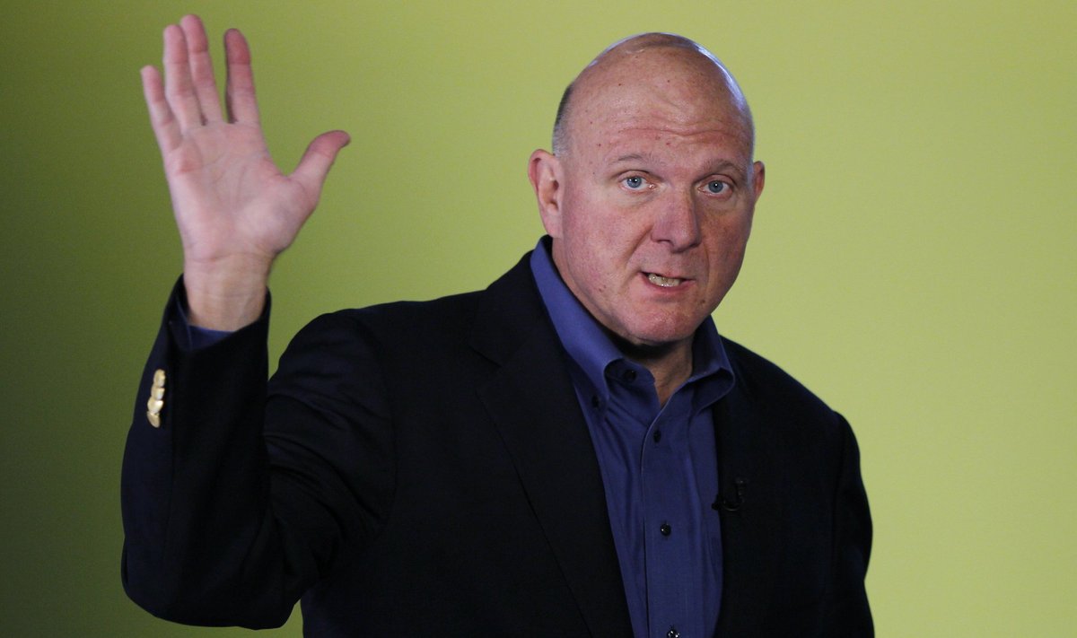 Microsoft CEO Steve Ballmer arrives for the launch of Windows 8 operating system in New York in this file photo