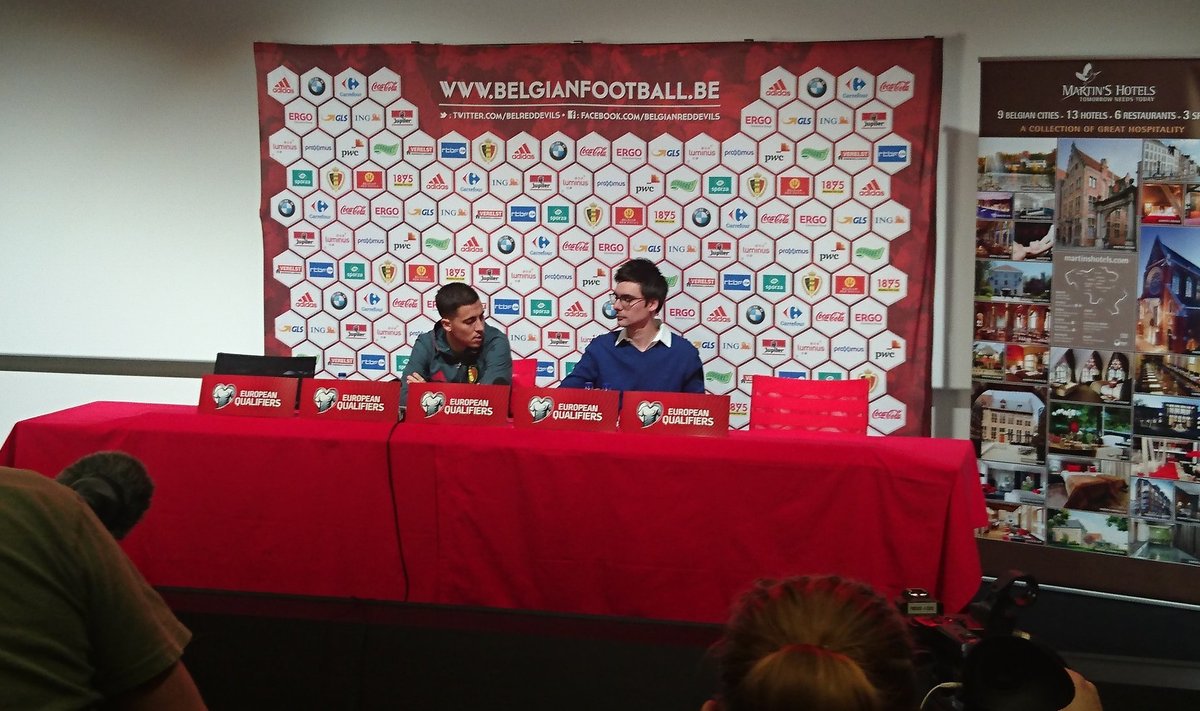Eden Hazard Brüsselis pressikonverentsil 