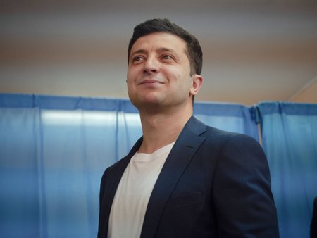Kiev Vote du candidat Volodymyr Zelensky elections presidentielle en Ukraine