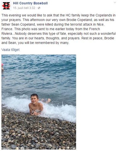 Brodie Copeland, Nice'i rünnakus hukkunud poiss