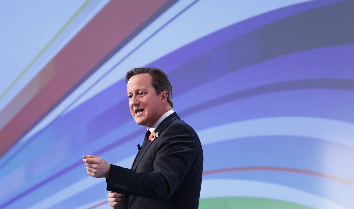 Britain's Prime Minister David Cameron speaks at the annual CBI conference in central London