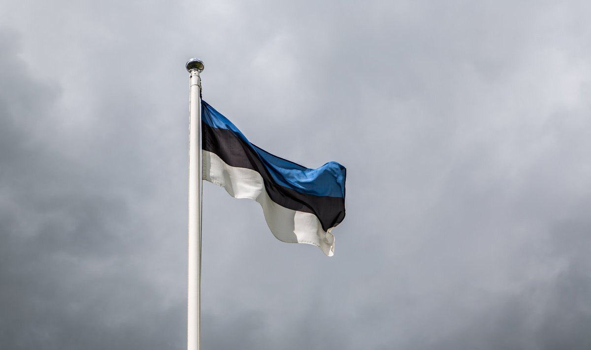 Eesti lipp ja jaaniõhtu taevas