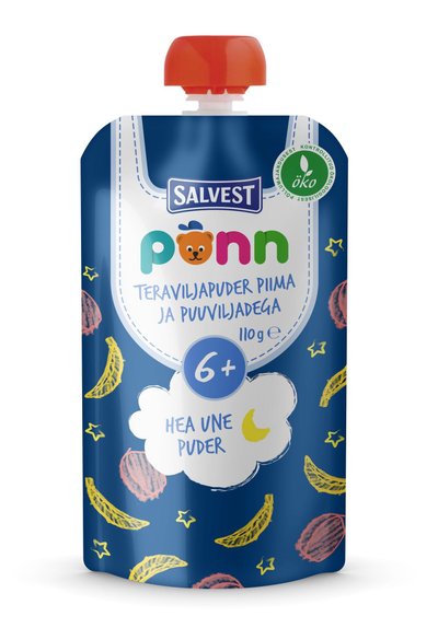 Молочная зерновая каша с фруктами PÕNN предприятия Salvest. 