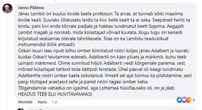 Põldma kommentaar postituse all selgitab tegelaste ja nende tegemiste tausta.