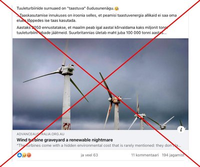 Kuvatõmmis Facebooki postitusest