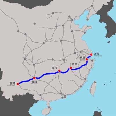Shanghai-Kunmingi raudtee Hiinas