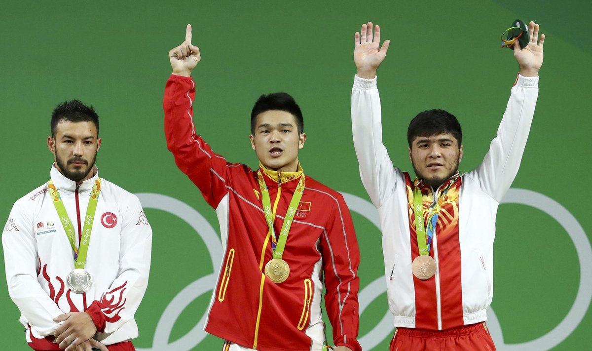 Weightlifting - Men's 69kg Victory Ceremony