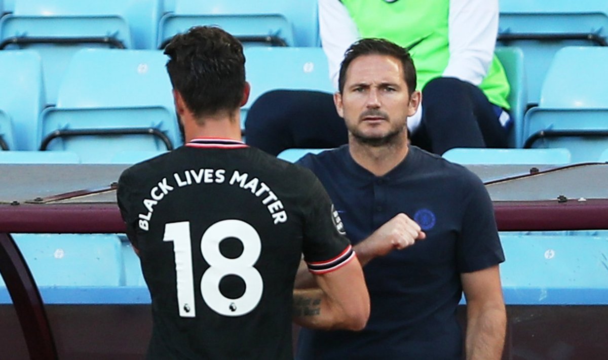 Chelsea peatreener Frank Lampard ja väravaautor Olivier Giroud