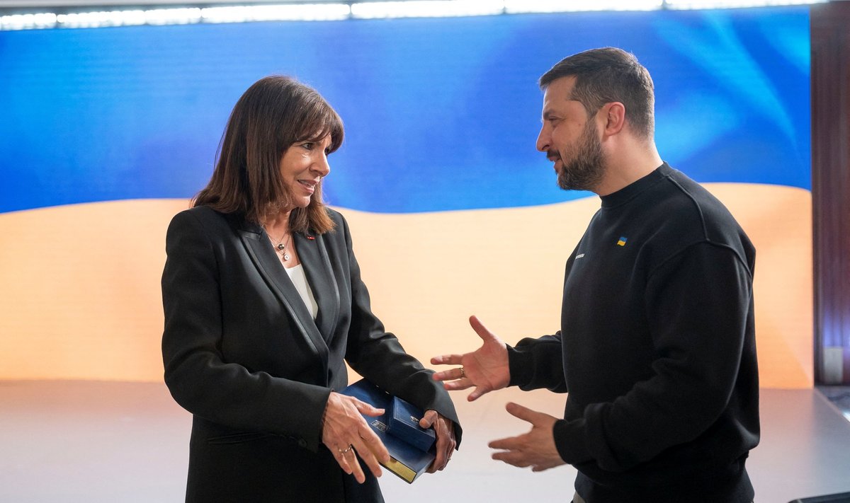 Pariisi linnapea Anne Hidalgo ja Ukraina president Volodõmõr Zelenskõi kohtusid neljapäeval Kiievis.
