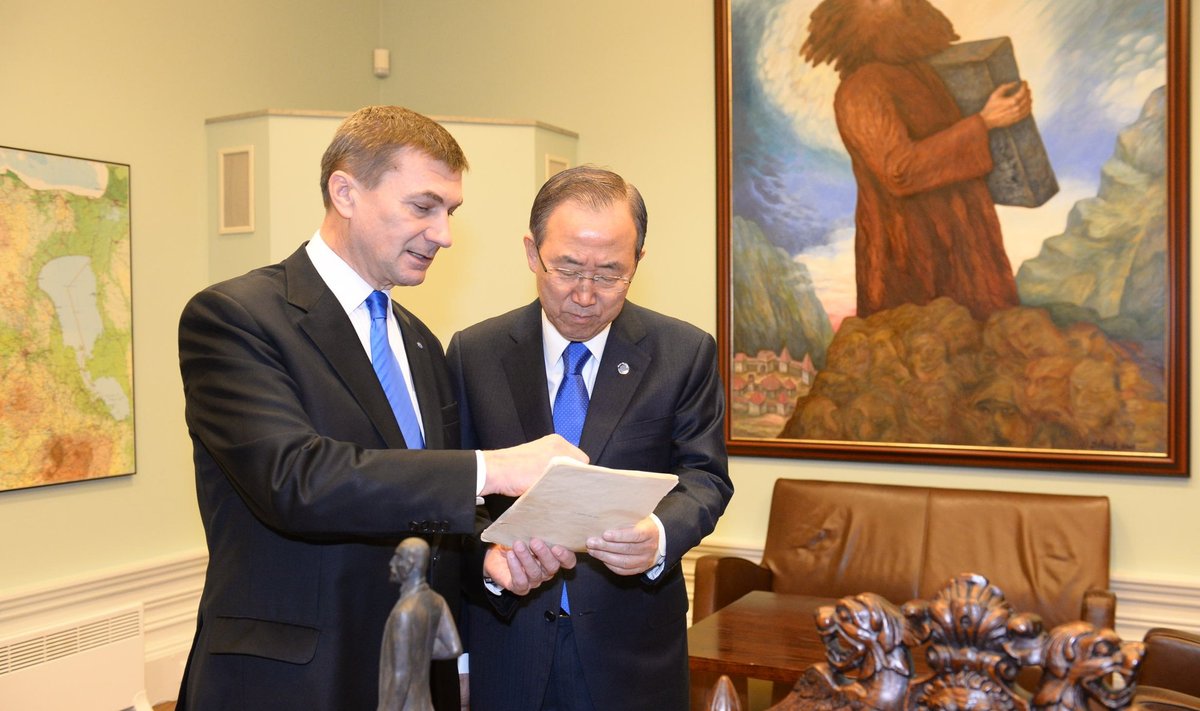 Andrus Ansip ja ÜRO peasekretär Ban Ki-moon