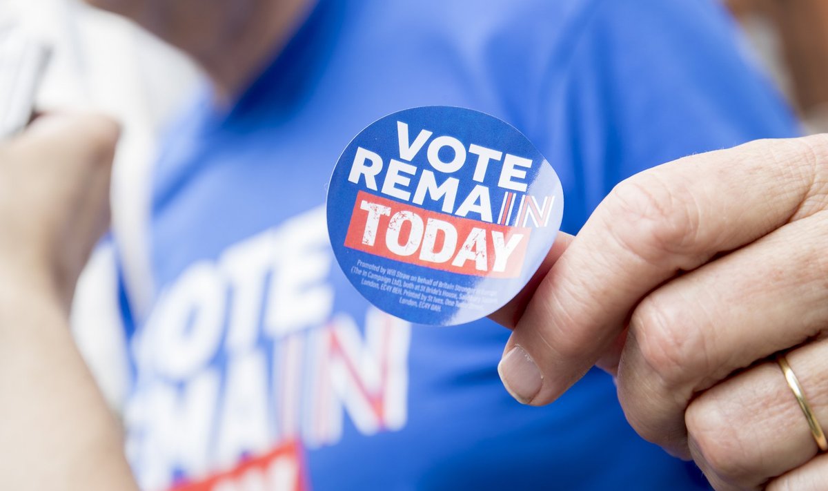 Suurbritannia EL-i jäämise pooldajate kampaania Londonis enne referendumit.