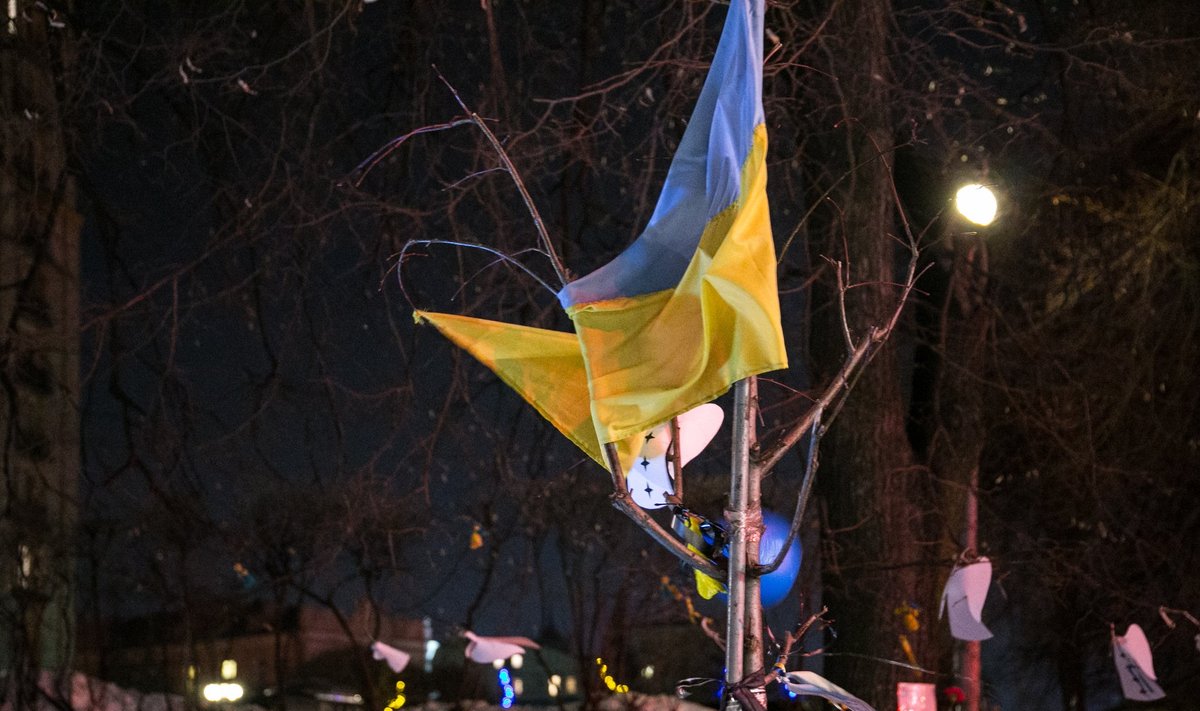 Peaminister osaleb Maidani meeleavalduse aastapäeva tähistaminel Kiievis