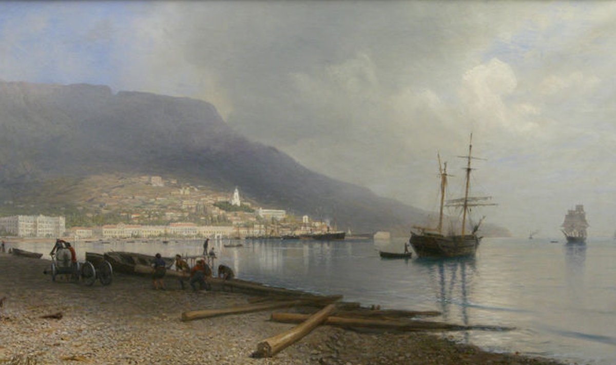 Teos näituselt "Narva Metseenid. Lavretsovide kunstikogu" Leo Lagorio (1826–1905) Jalta vaade. 1893 Õli, lõuend.