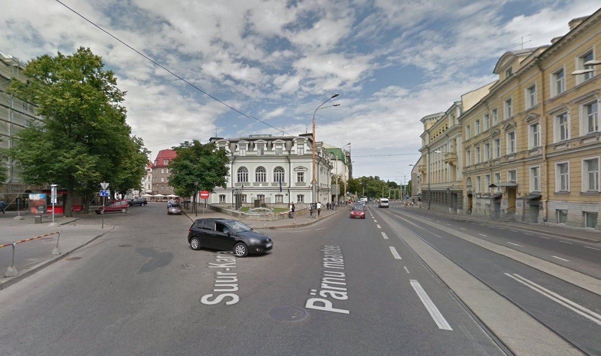 Tallinn, Suur-Karja ja Pärnu maantee ristmik (Google Mapsi ekraanitõmmis)