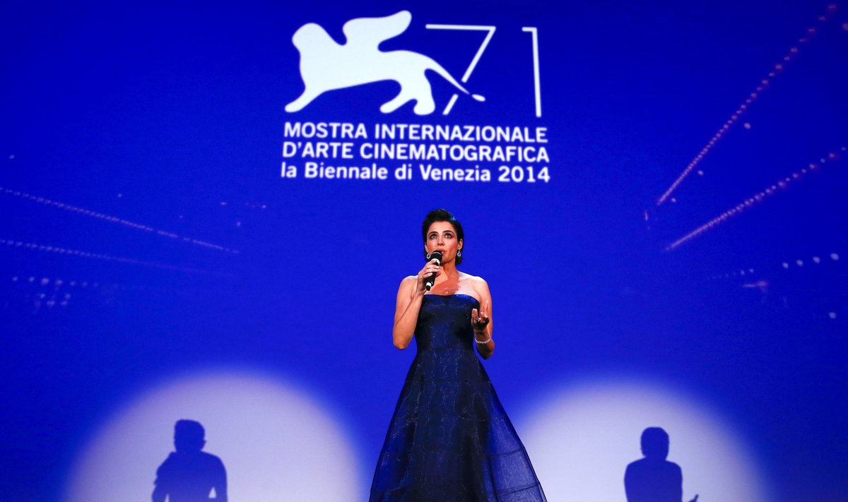 Italian actress Luisa Ranieri speaks during the opening ceremony of the 71st Venice Film Festival in Venice
