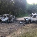 Rajajulgestajate ränga eksimuse tõttu kokku põrganud ralliautod põlesid maani maha